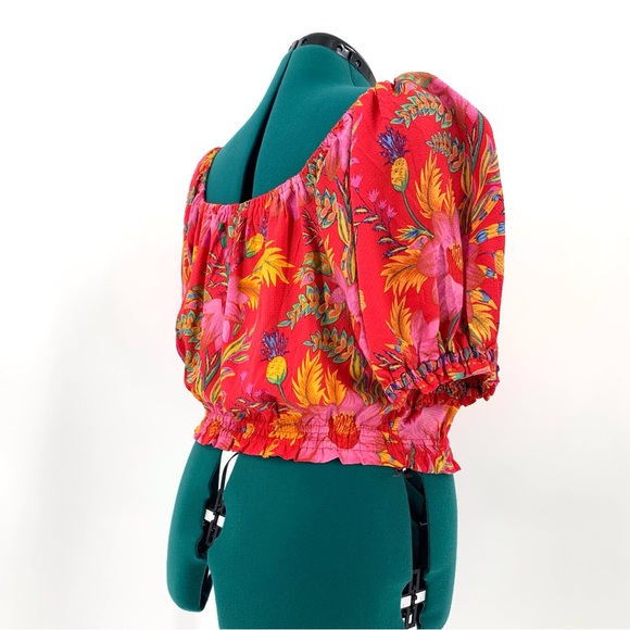 RACHEL Rachel Roy NWT Red Tropical Floral Patterned Off-the Shoulder Top, Medium - Picture 7 of 15